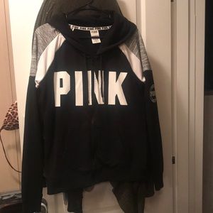 Pink Victoria’s Secret Large zip up hoodie